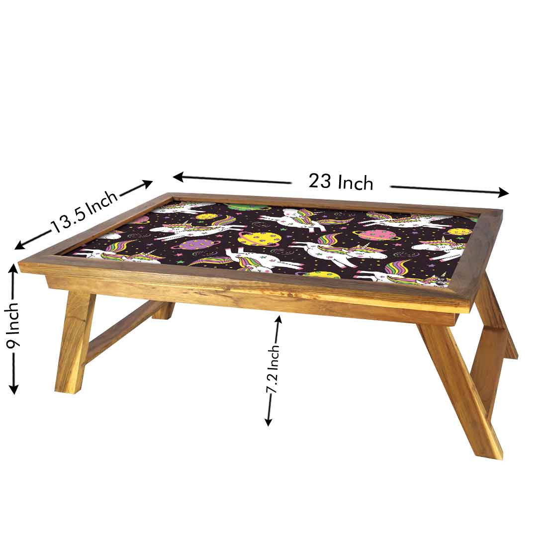 Folding Designer Wooden Breakfast Table for Children - Unicorn Space - Image 5