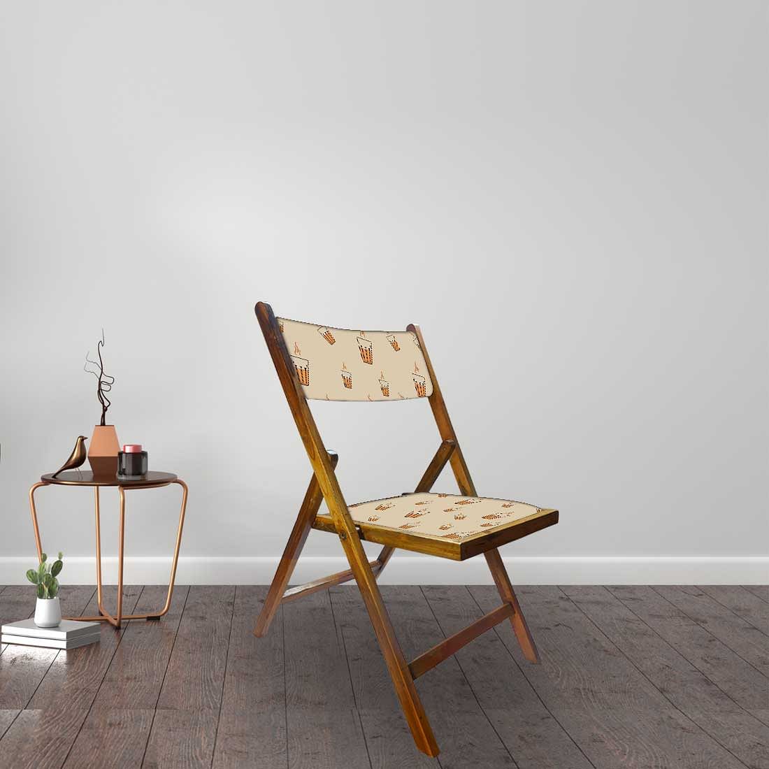 Nutcase Wooden Chair with Cushion For Living Room - Hot Tea - Image 3