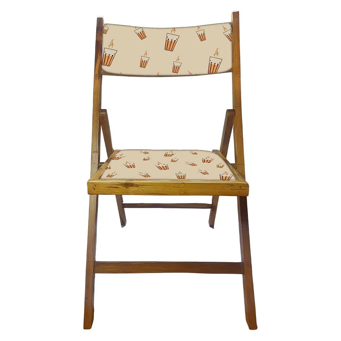 Nutcase Wooden Chair with Cushion For Living Room - Hot Tea - Image 5