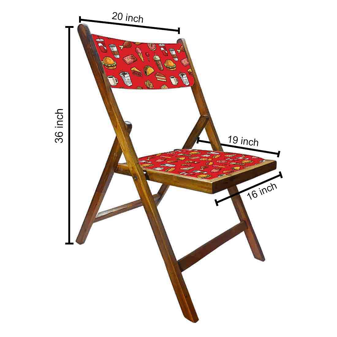 Nutcase Foldable Wooden Chairs With Cushion For Balcony - Breakfast - Image 2