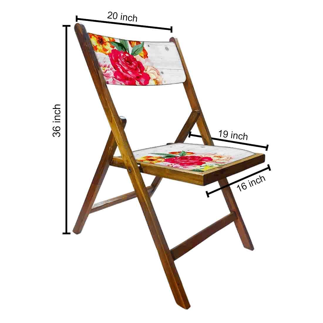 Nutcase Foldable Chair With Cushion - Red Rose White Background - Image 2