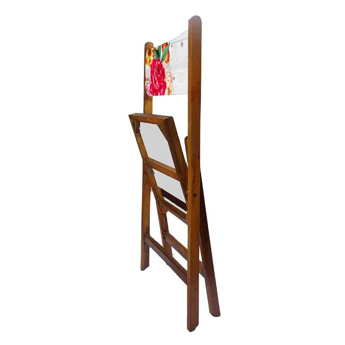 Nutcase Foldable Chair With Cushion - Red Rose White Background - Image 6
