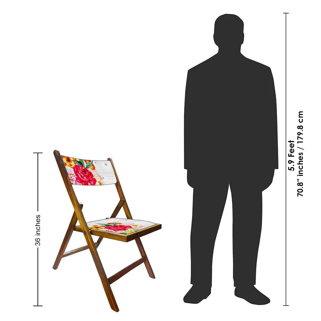 Nutcase Foldable Chair With Cushion - Red Rose White Background - Image 8