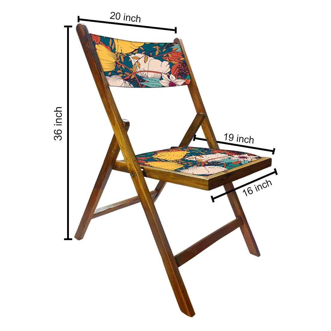 Nutcase Foldable Wooden Balcony Chairs - Yellow Elegance - Image 2