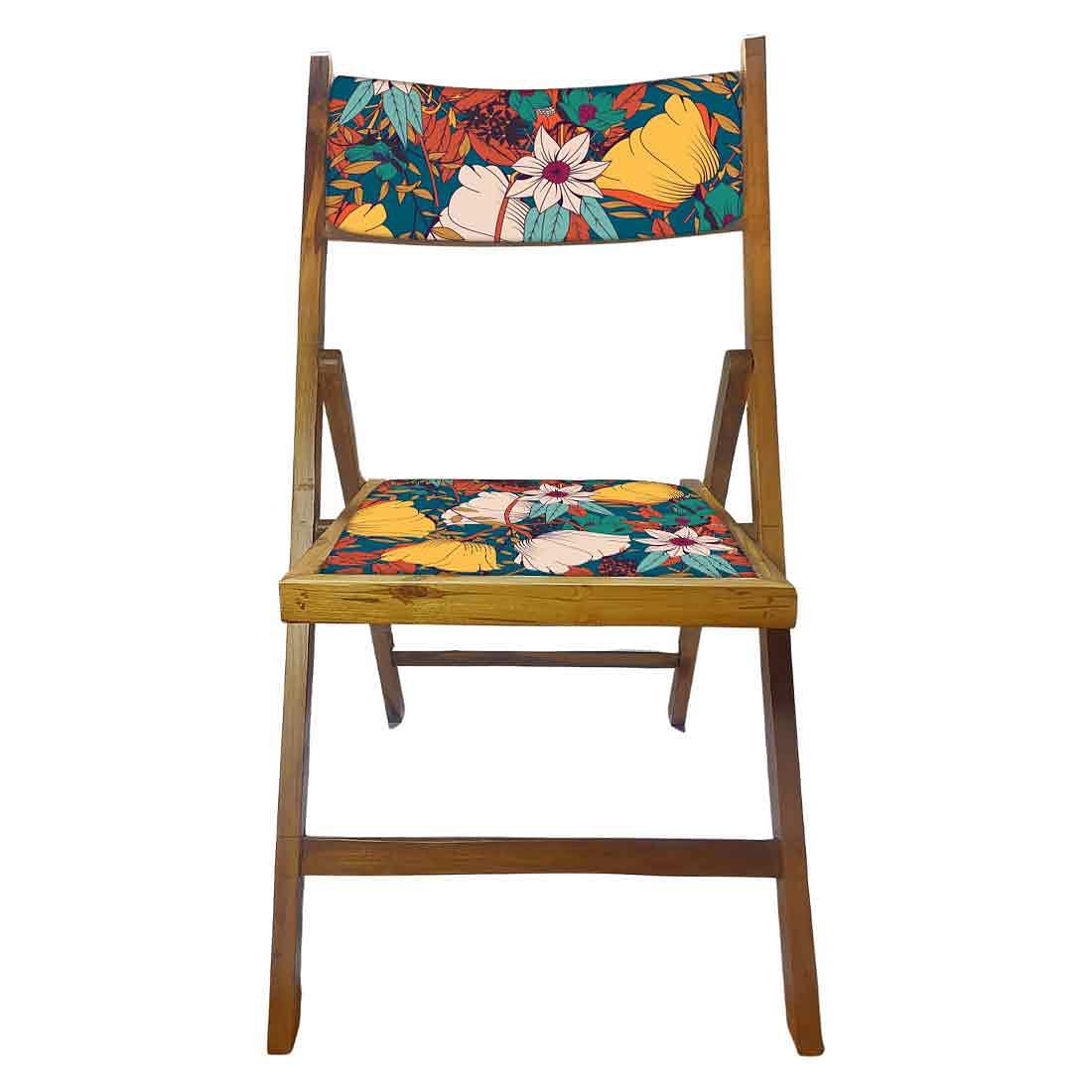 Nutcase Foldable Wooden Balcony Chairs - Yellow Elegance - Image 5