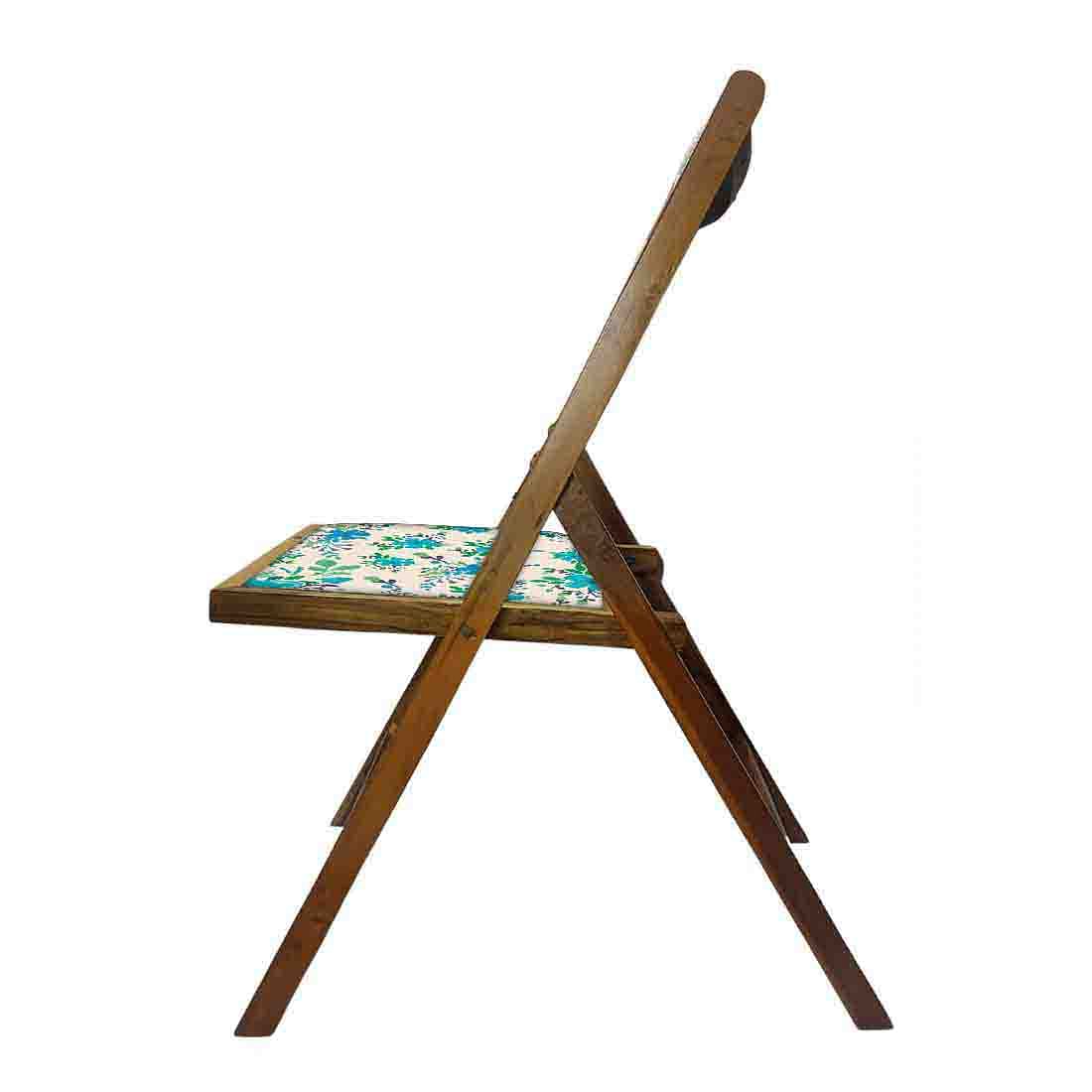 Nutcase Folding Chair Wooden For Home Dining - Blue Floral - Image 7