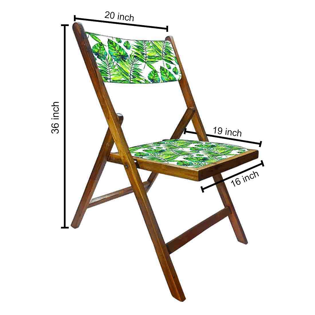 Nutcase Wooden Chairs For Balcony Patio - Light Green Leaves - Image 2