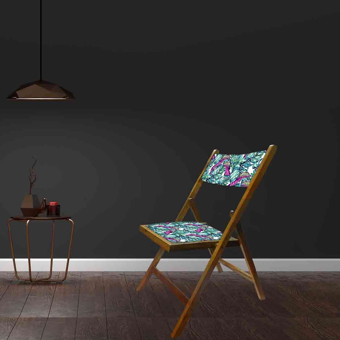 Nutcase Foldable Chairs For Home Dining - Pink Neon Leaves - Image 4