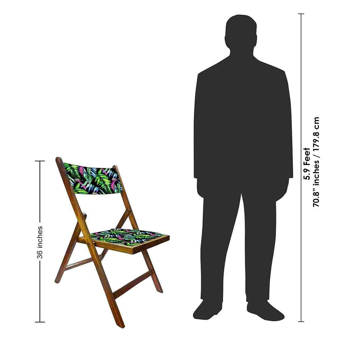 Nutcase Folding Wooden Chair - Blue Green Neon Leaves - Image 8