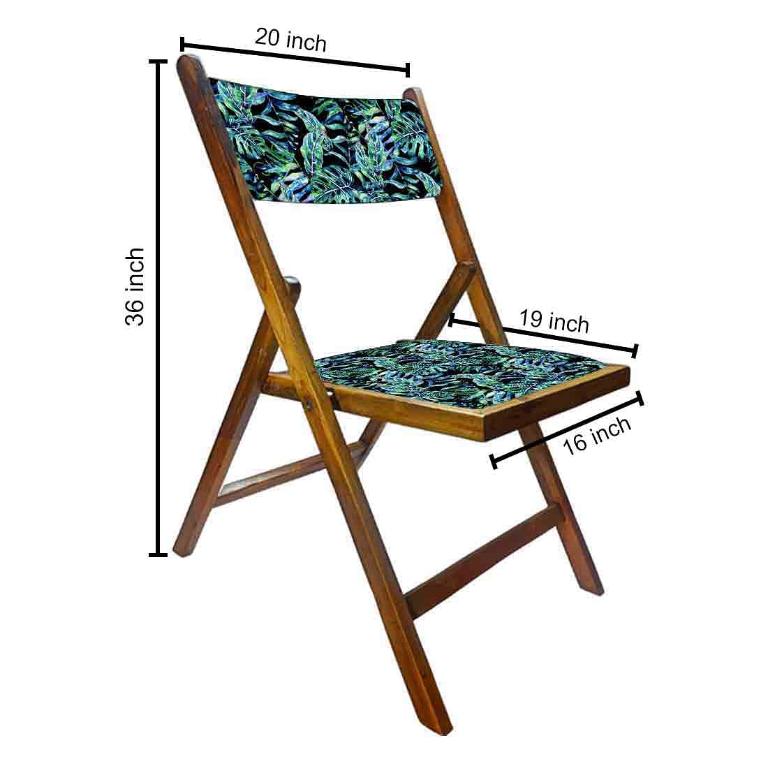Nutcase Wooden Chair For Living Room - Black Green Tropical Leaves - Image 2