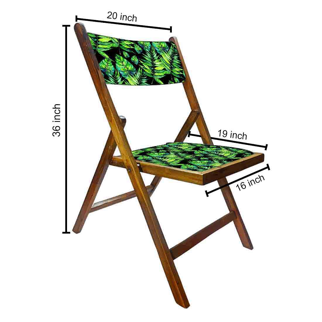 Nutcase Wooden Folding Chair for adults - Light Green Tropical Leaves - Image 2