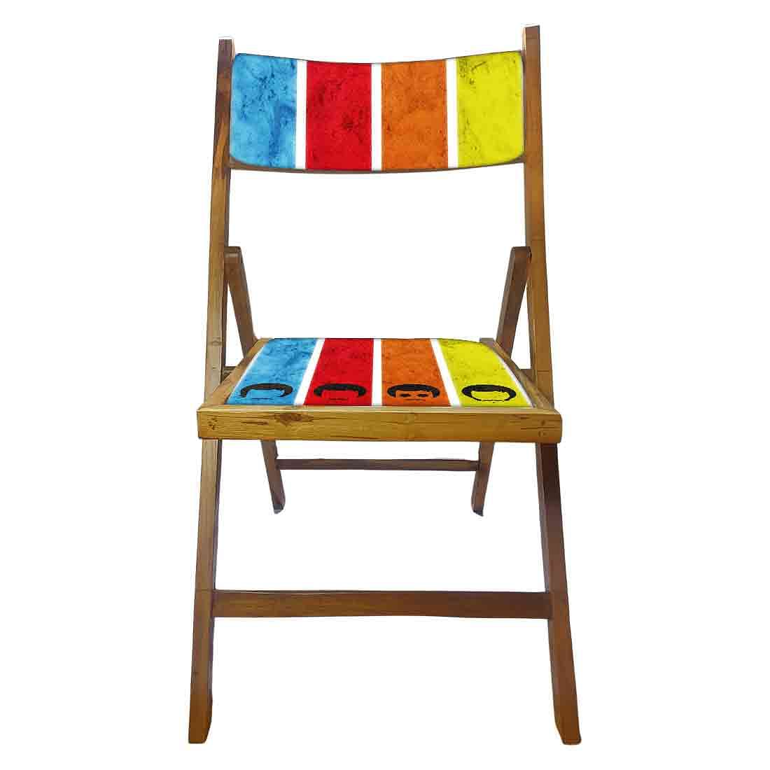 Nutcase Wooden Foldable Chair With Cushion  -  Colored Strips - Image 5