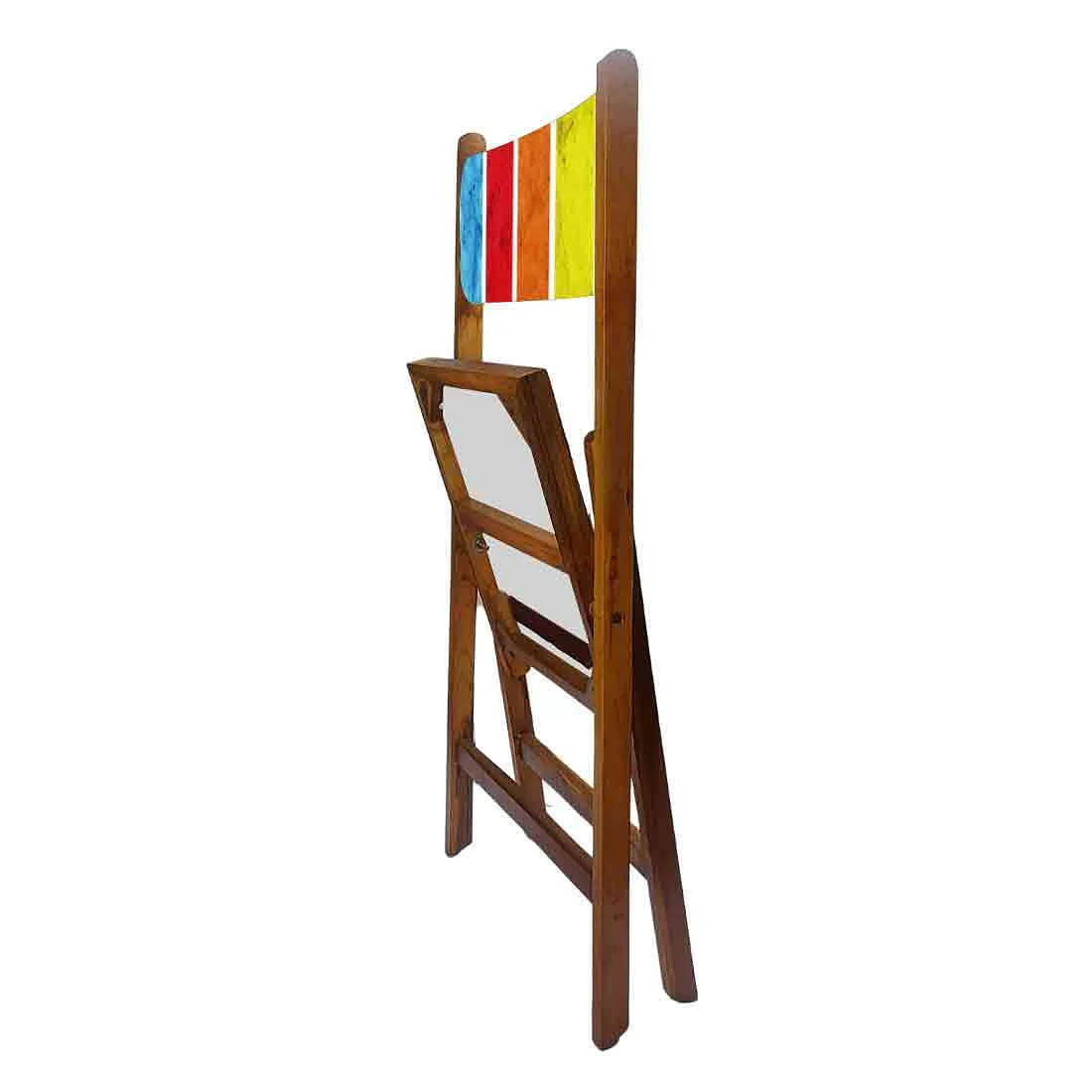 Nutcase Wooden Foldable Chair With Cushion  -  Colored Strips - Image 6