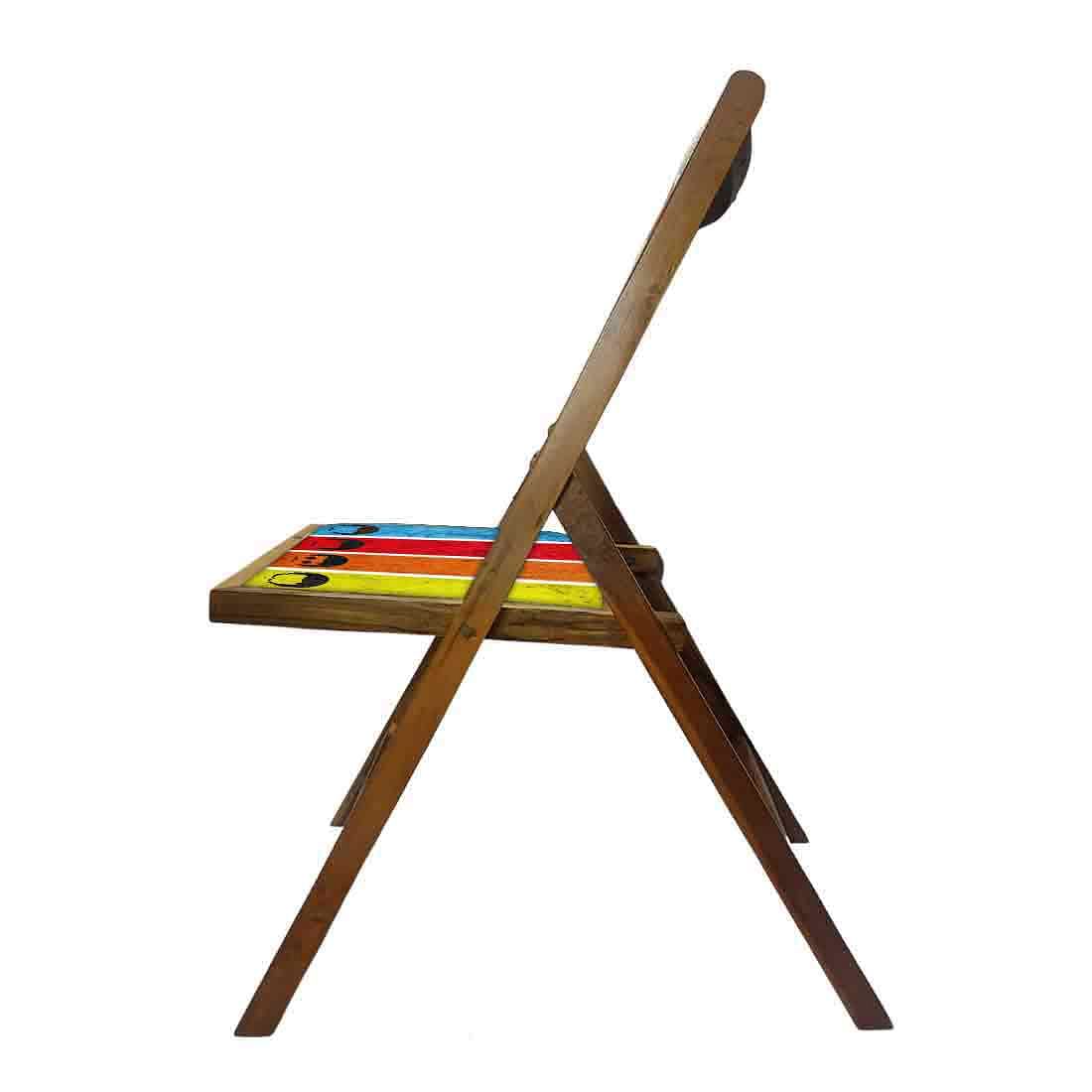 Nutcase Wooden Foldable Chair With Cushion  -  Colored Strips - Image 7