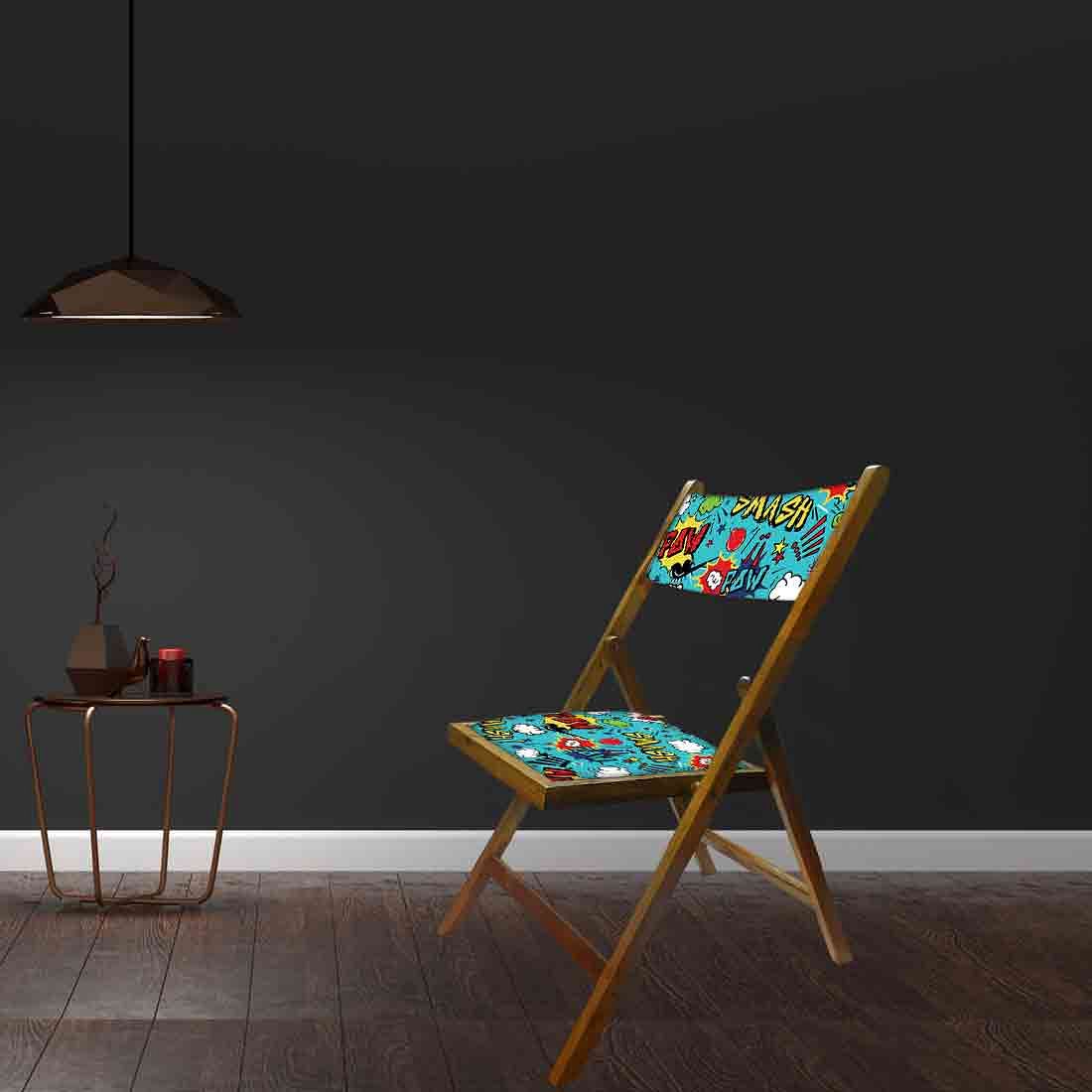 Nutcase Foldable Wooden Chairs With Cushion For Balcony  -  Smash - Image 4