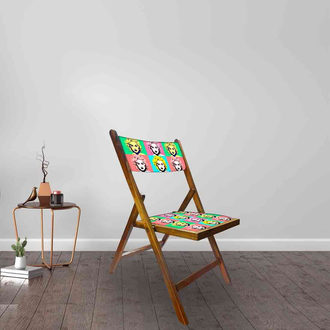 Nutcase Teak Wood Folding Chair For Home Dining  -  Cool Women - Image 3