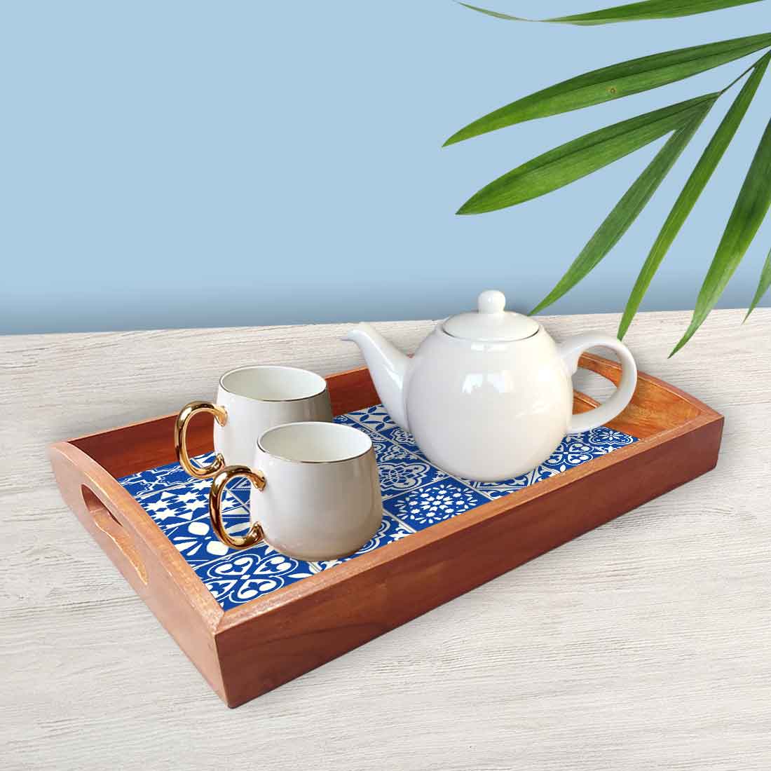 Serving Tray Set Of 3 Nesting Trays Stackable Platters for Serving Snacks - Image 2