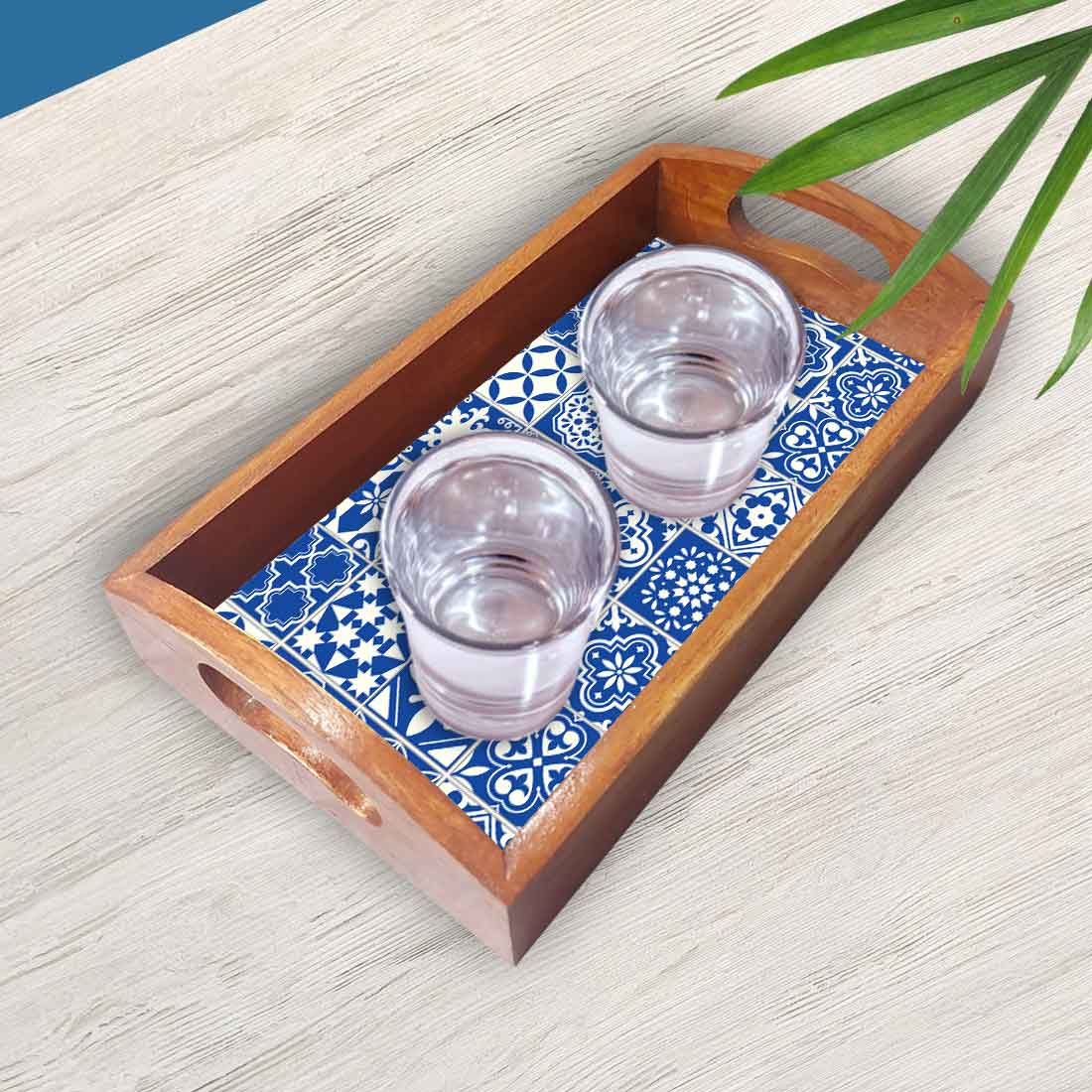 Serving Tray Set Of 3 Nesting Trays Stackable Platters for Serving Snacks - Image 3