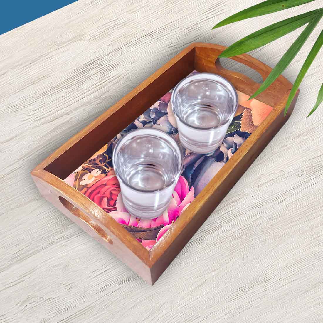 Serving Tea Tray Set of 3 Nesting Trays for Serving Snacks - Image 3