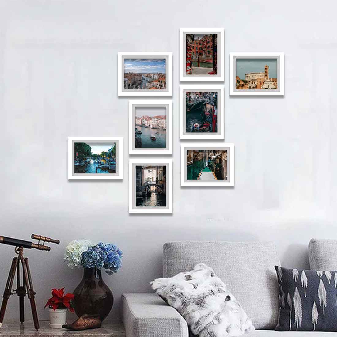 White Photo Frames for Wall Personalized Memory Picture Frames 8x10 inch (Set of 8) - Image 4