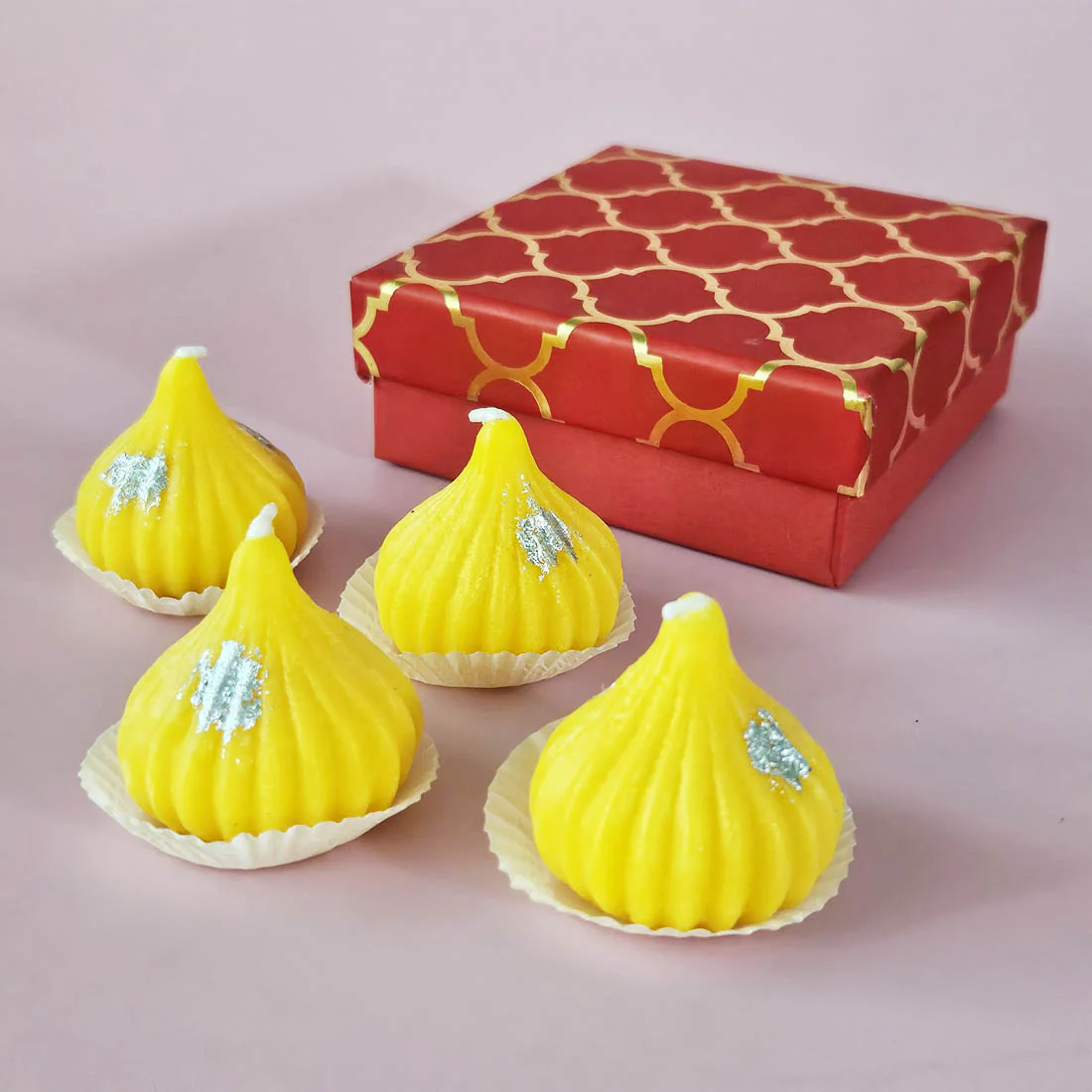 Ganesh Light Idol For Home With Silver Coin, Modak Candles & Lamp; - Ganesh Chaturti Gifts - Image 5