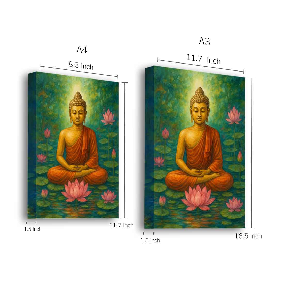 Gautam Buddha Photo Frame with LED Light – Premium Acrylic Wall Art for Elegant Home & Office Décor - Image 3