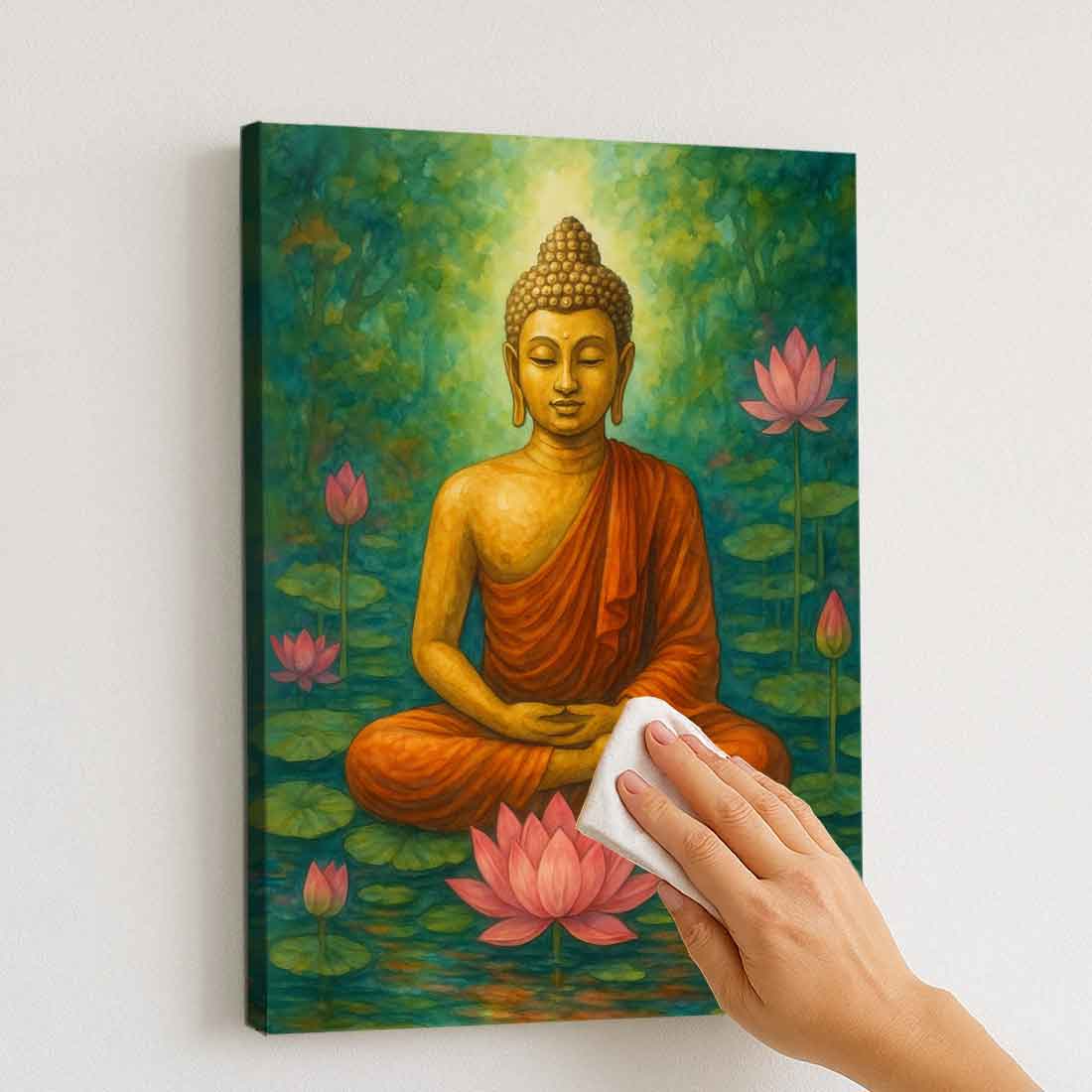 Gautam Buddha Photo Frame with LED Light – Premium Acrylic Wall Art for Elegant Home & Office Décor - Image 4