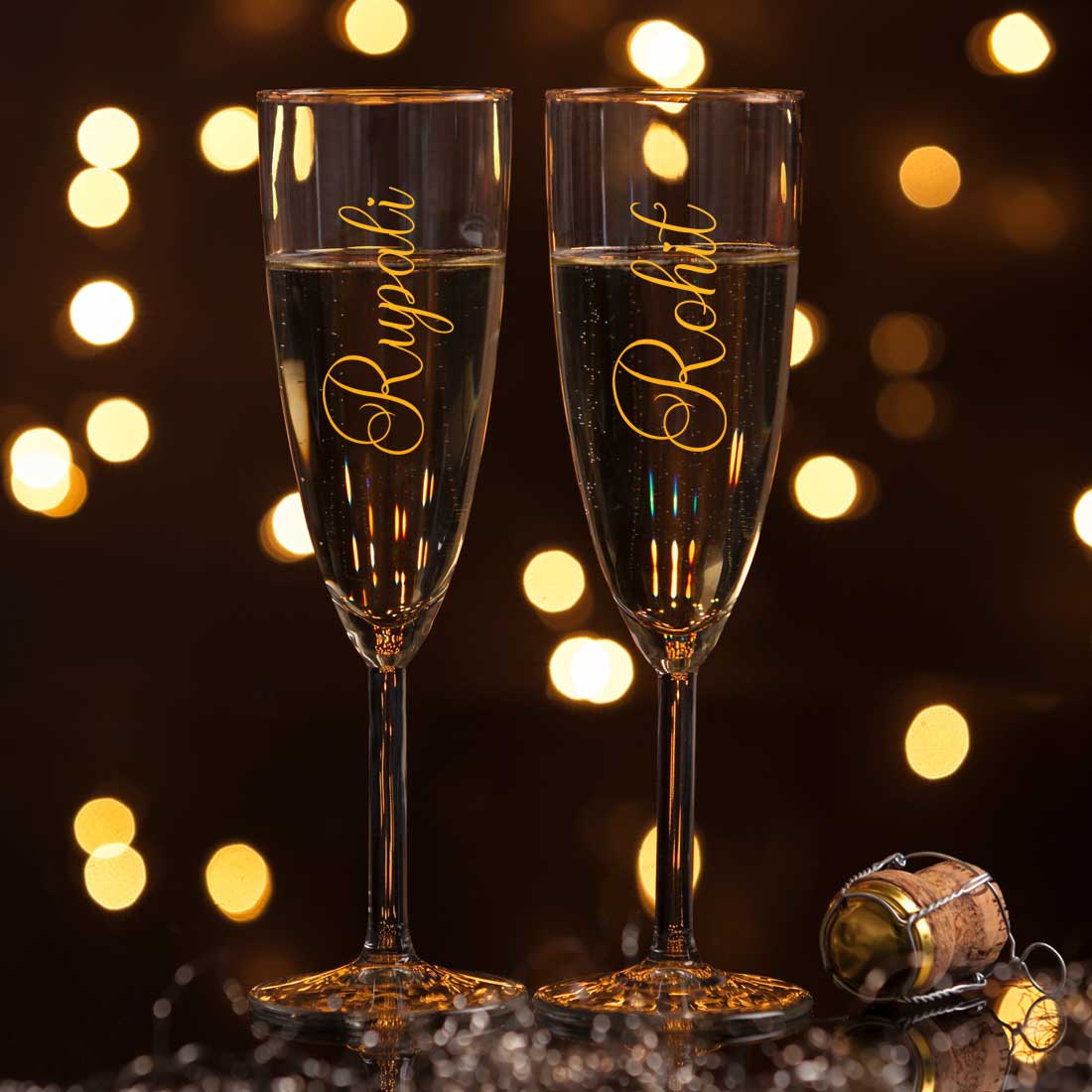 Champagne Glass Set for Couple with Gift Box - Image 10