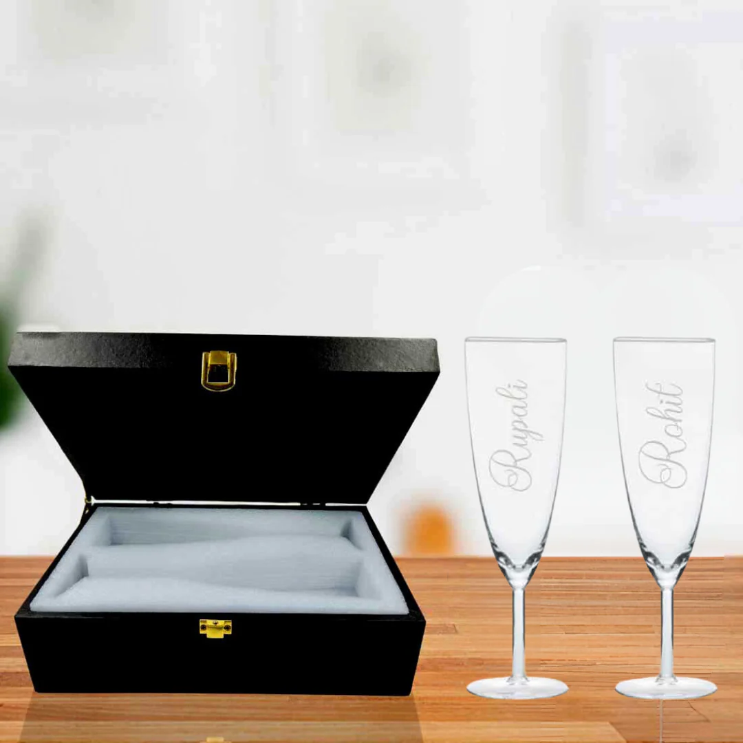 Champagne Glass Set for Couple with Gift Box - Image 12