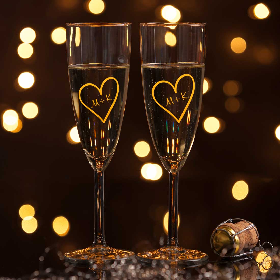 Red Champagne Glass Set Of 2 Gift Box for Couple Available in Black Boxes - Image 2