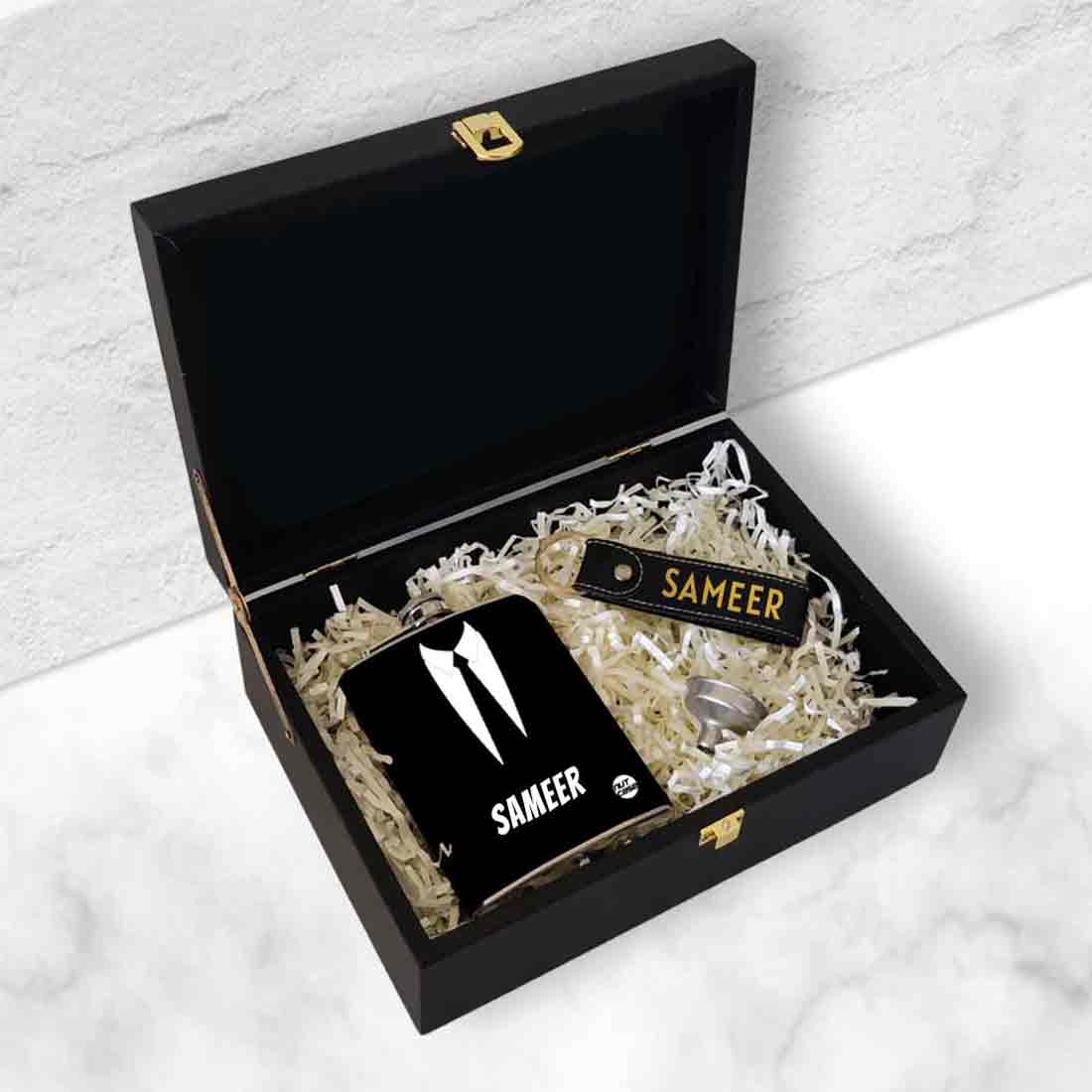 Personalized Gifts for Him Ideas Gift Box Hip Flask Keychains Set - Image 7