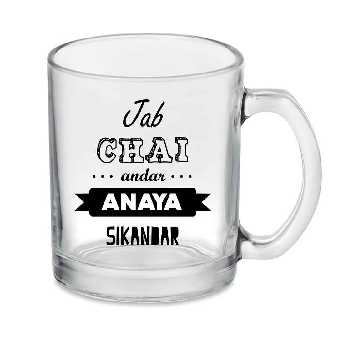 Personalized Coffee Glass Mug - Chai Lover - Image 3