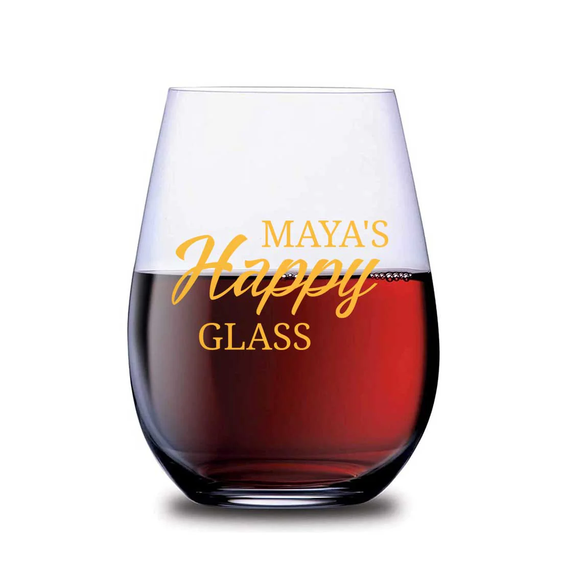 Personalized Stemless Wine Glasses For Women - Happy Glass - Image 2
