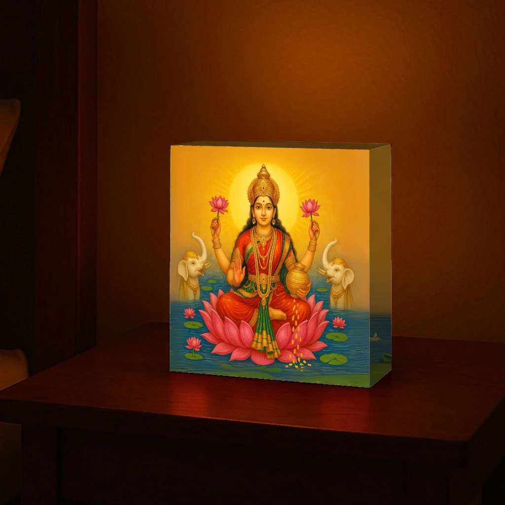 Goddess Laxmi Lamp Divine Light for Home Temple, Table or Wall Décor - Image 3