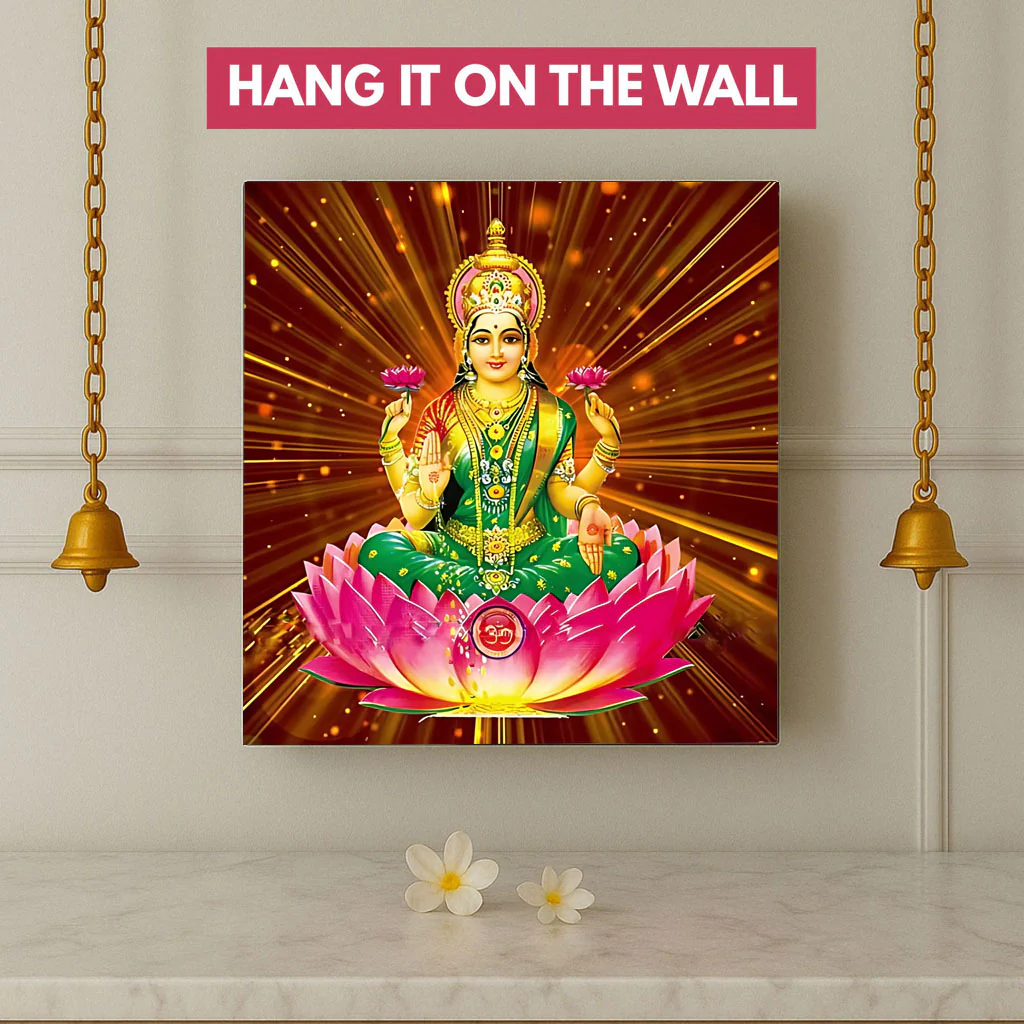 Goddess Laxmi Table Lamp – Divine Light for Home Temple & Spiritual Wall Décor - Image 5