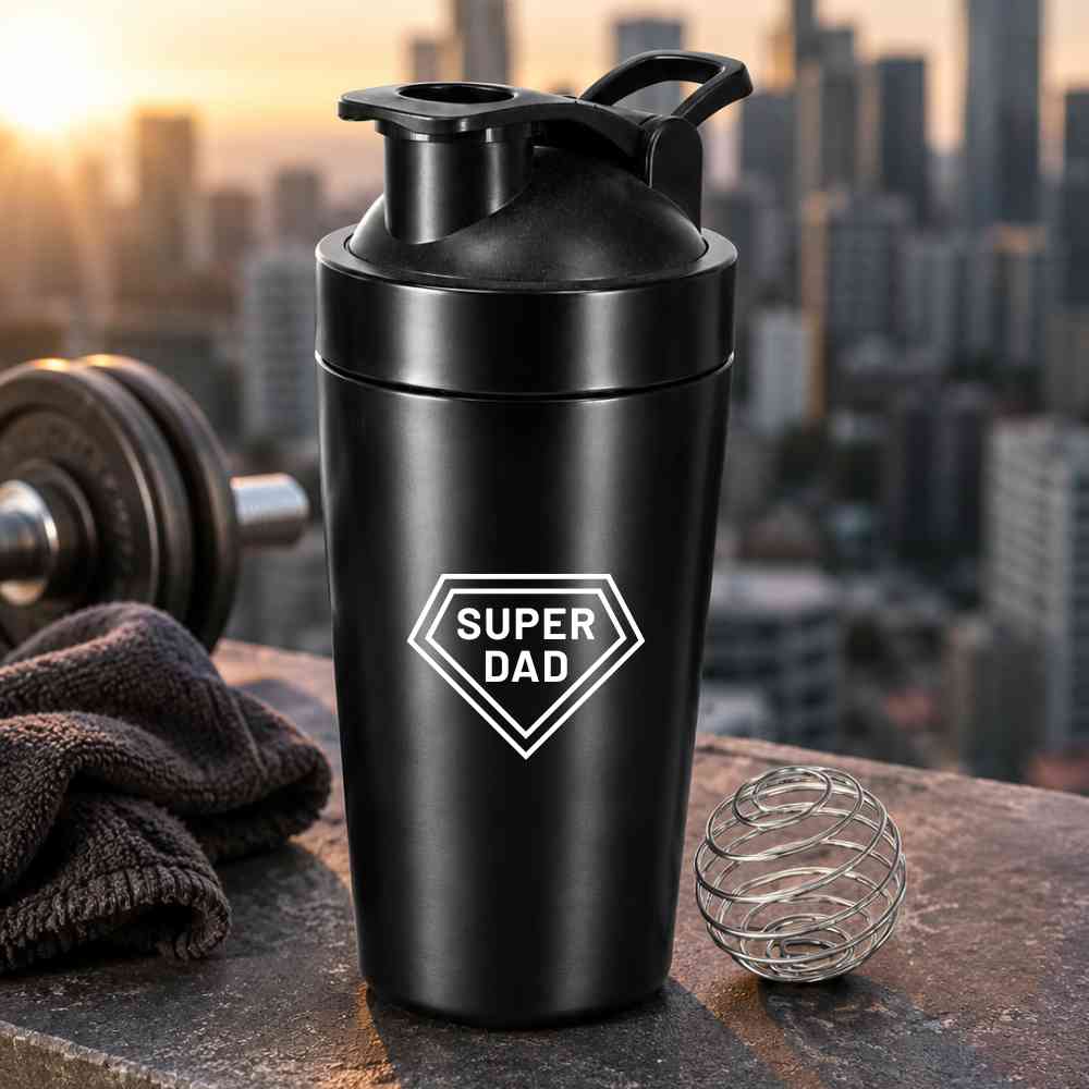 Gym Shaker for Dad | Custom Designer Black Protein Bottle for Father's Day - Image 7