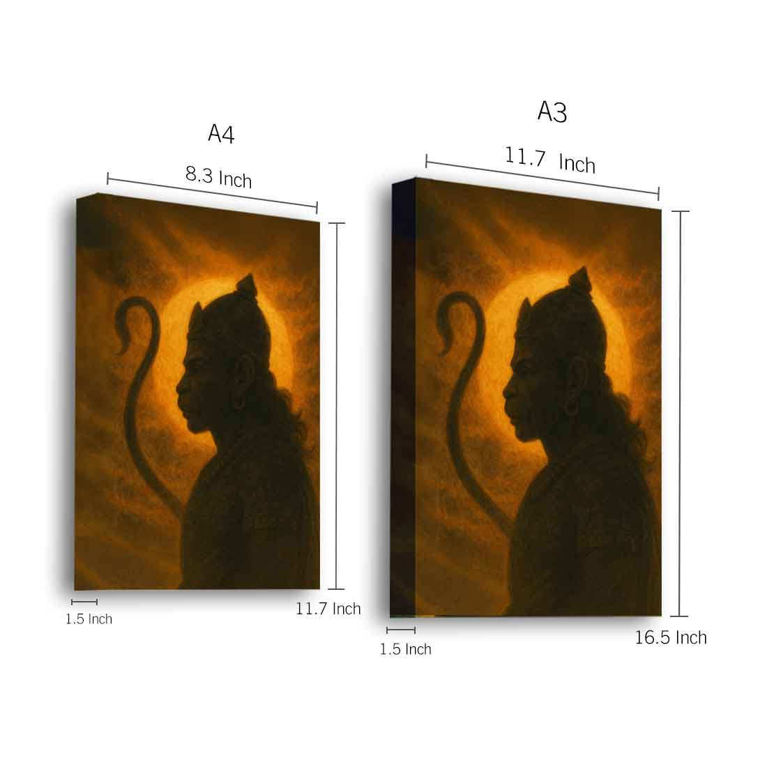 Hanuman Ji Photo Frame with Light – LED Wall Décor for Temple, Living Room & Office - Image 4