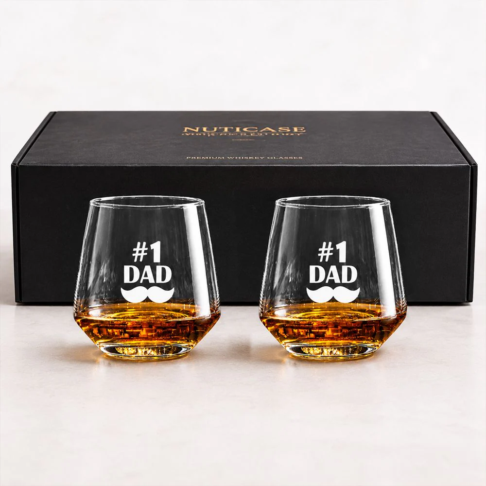 Personalized Father’s Day Gift Whiskey Glass Set – Custom Engraved Luxury Crystal Tumblers - Image 2