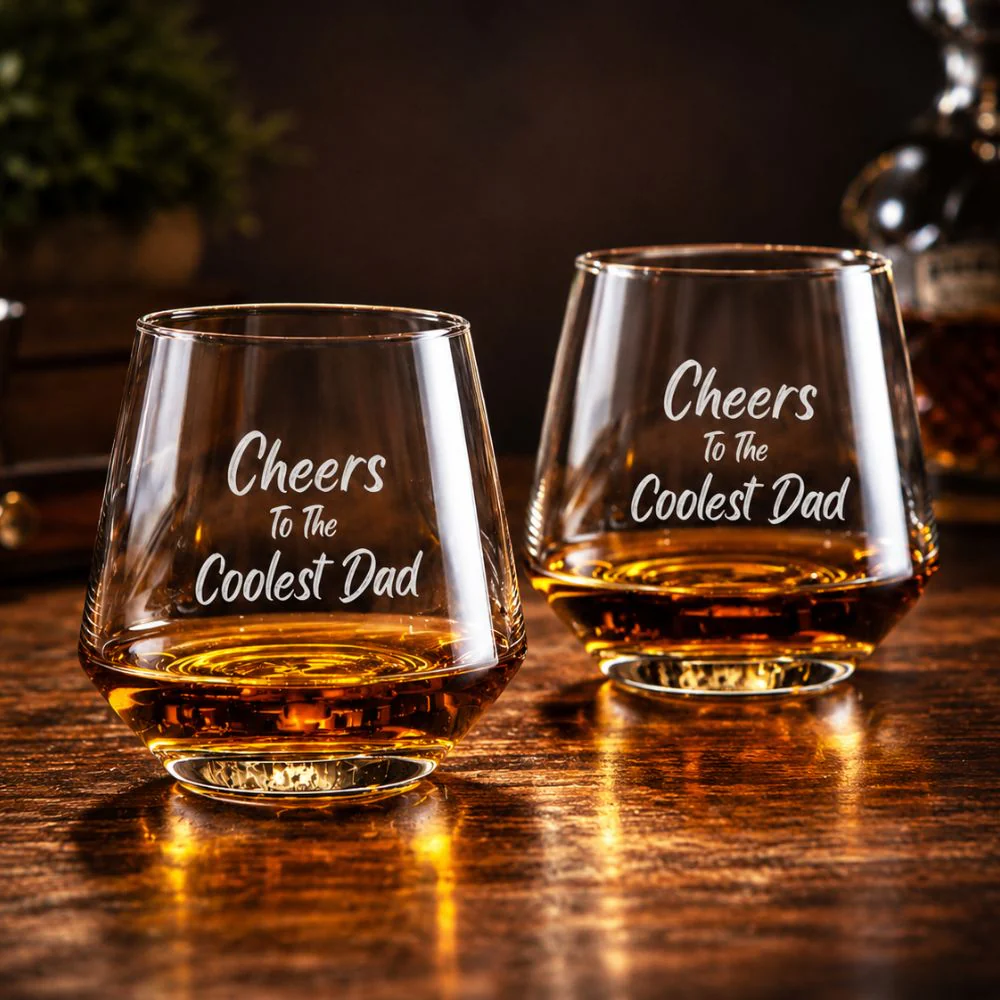 Personalized Father’s Day Gift Whiskey Glass Set – Custom Engraved Luxury Crystal Tumblers - Image 5