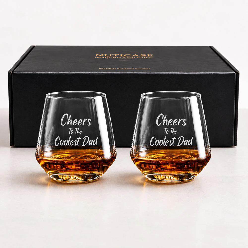 Personalized Father’s Day Gift Whiskey Glass Set – Custom Engraved Luxury Crystal Tumblers - Image 8