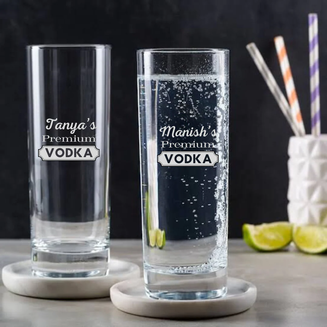High Ball Glassware Personalized Vodka Tall Glass Engraved with Name - Image 2
