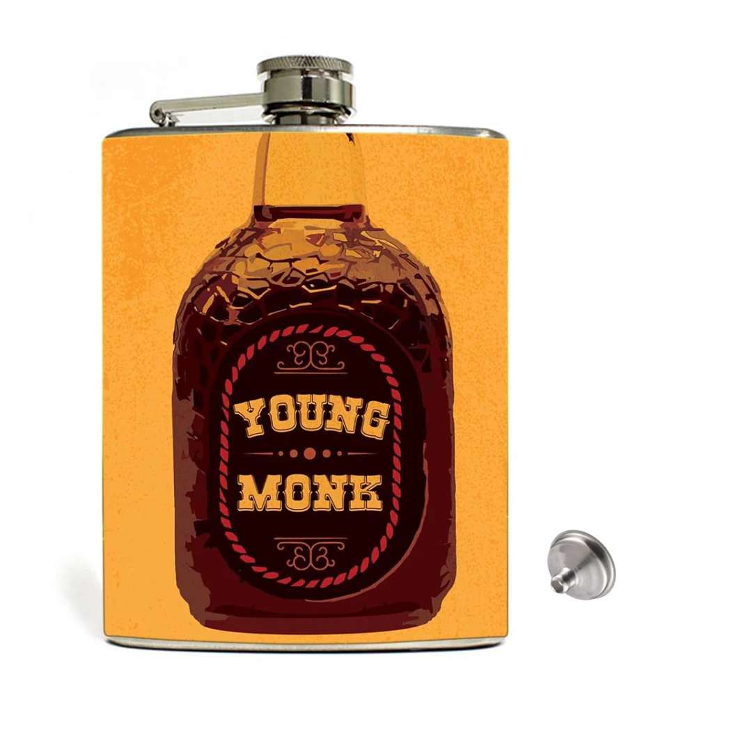 Designer Hip Flask - Nutcase - Free Funnel Along - Young Monk - Image 2