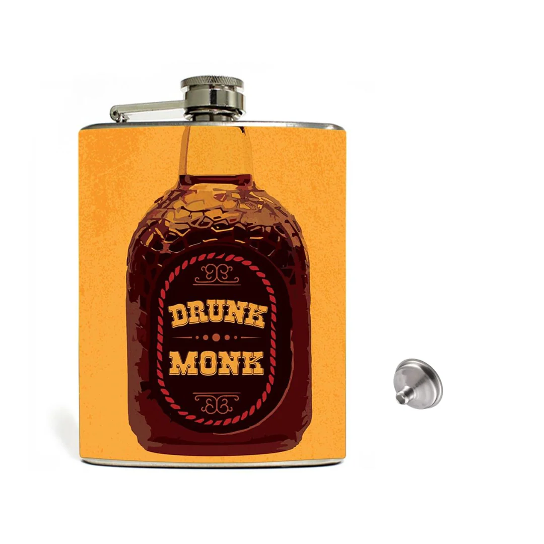 Designer Hip Flask Nutcase - Free Funnel Along - Drunk Monk - Image 2