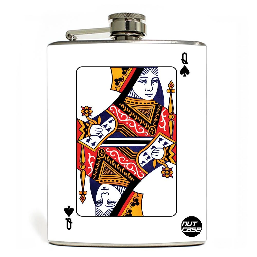 Designer Hip Flask - Nutcase - Free Funnel Along - Queen White