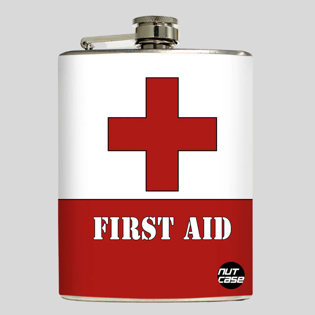 Hip Flask - First Aid (White & Red) - Image 2