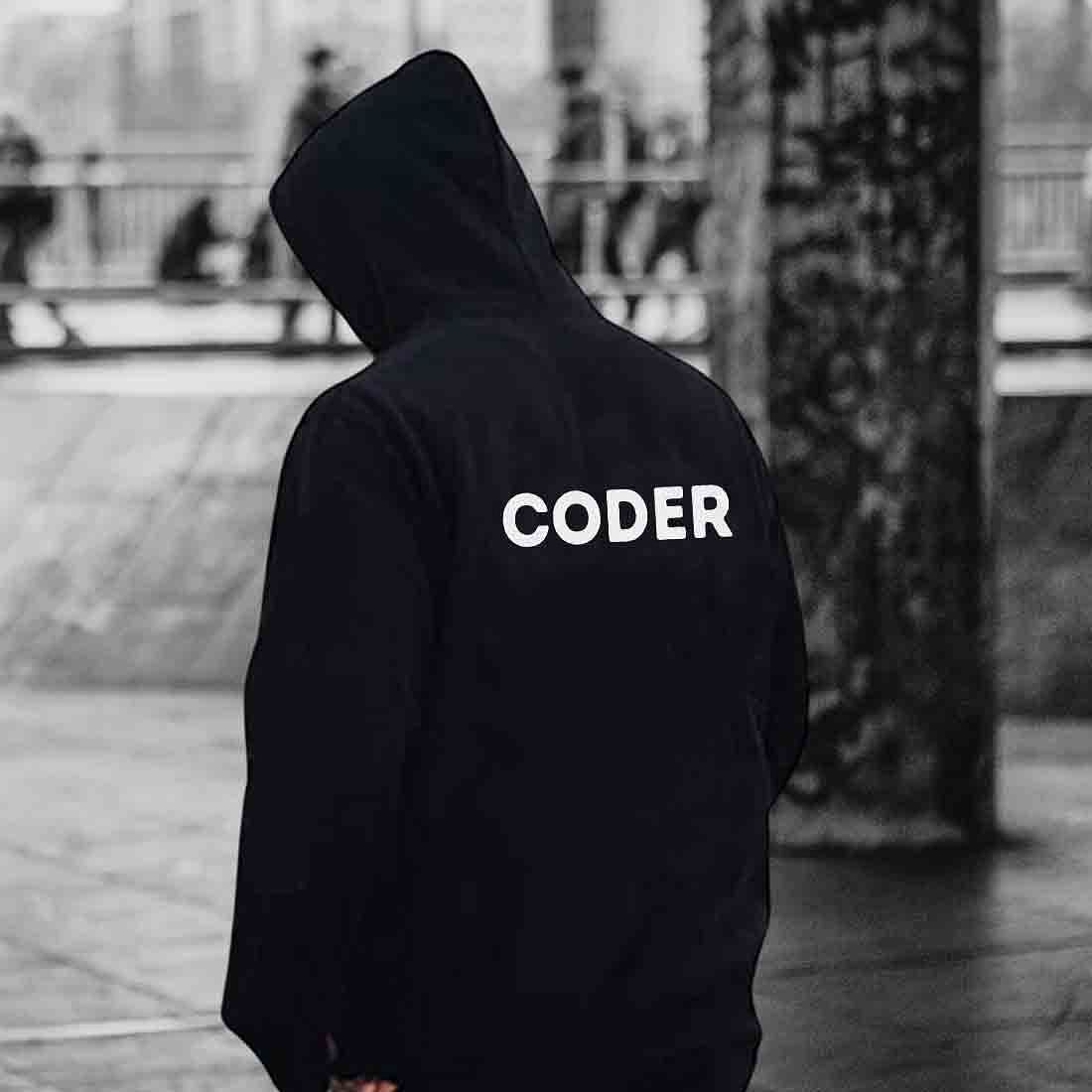Nutcase hoodie For Men with name on back print ( Unisex) - Coder - Image 3