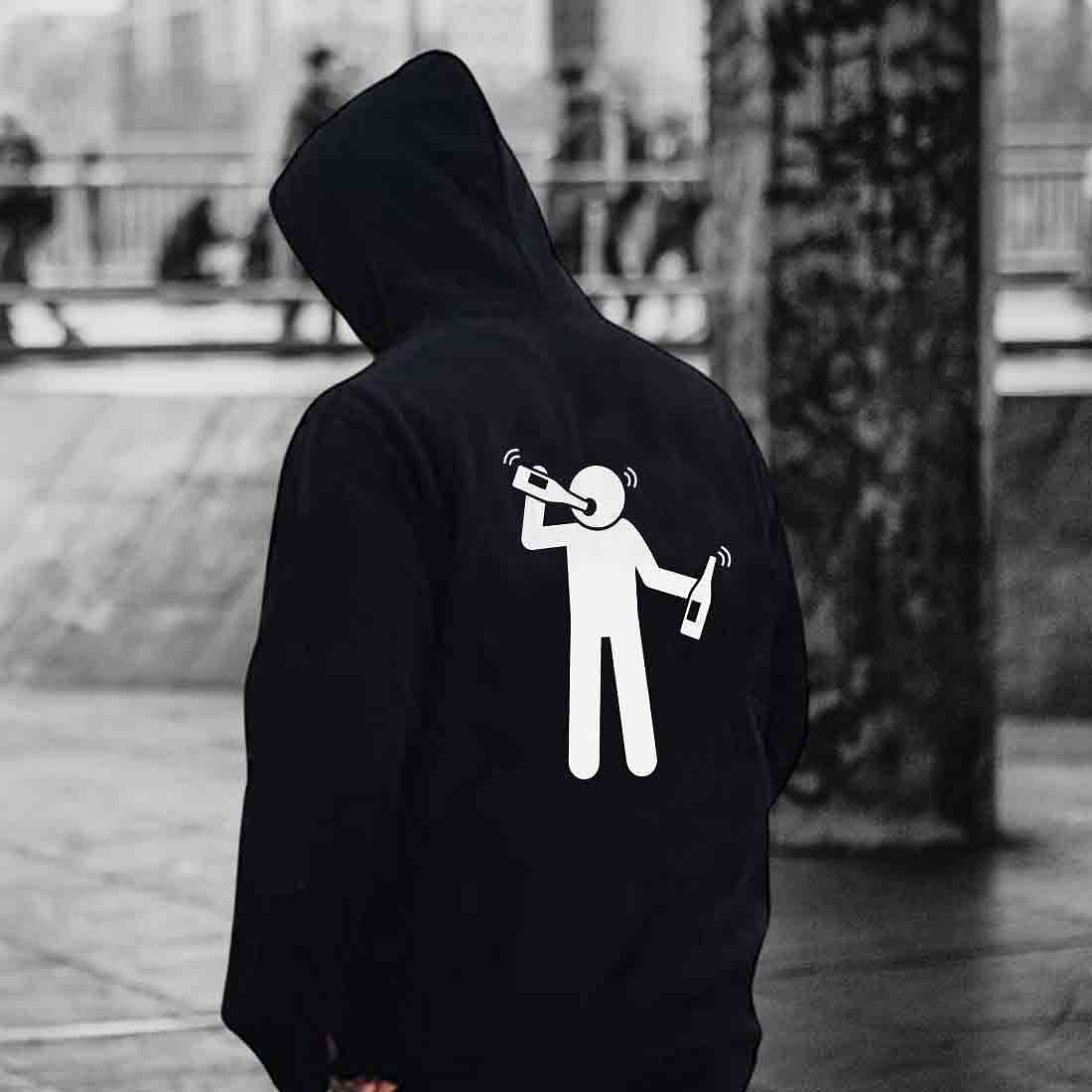 Nutcase Designer Unisex Black Hoodie - Alcoholic - Image 6