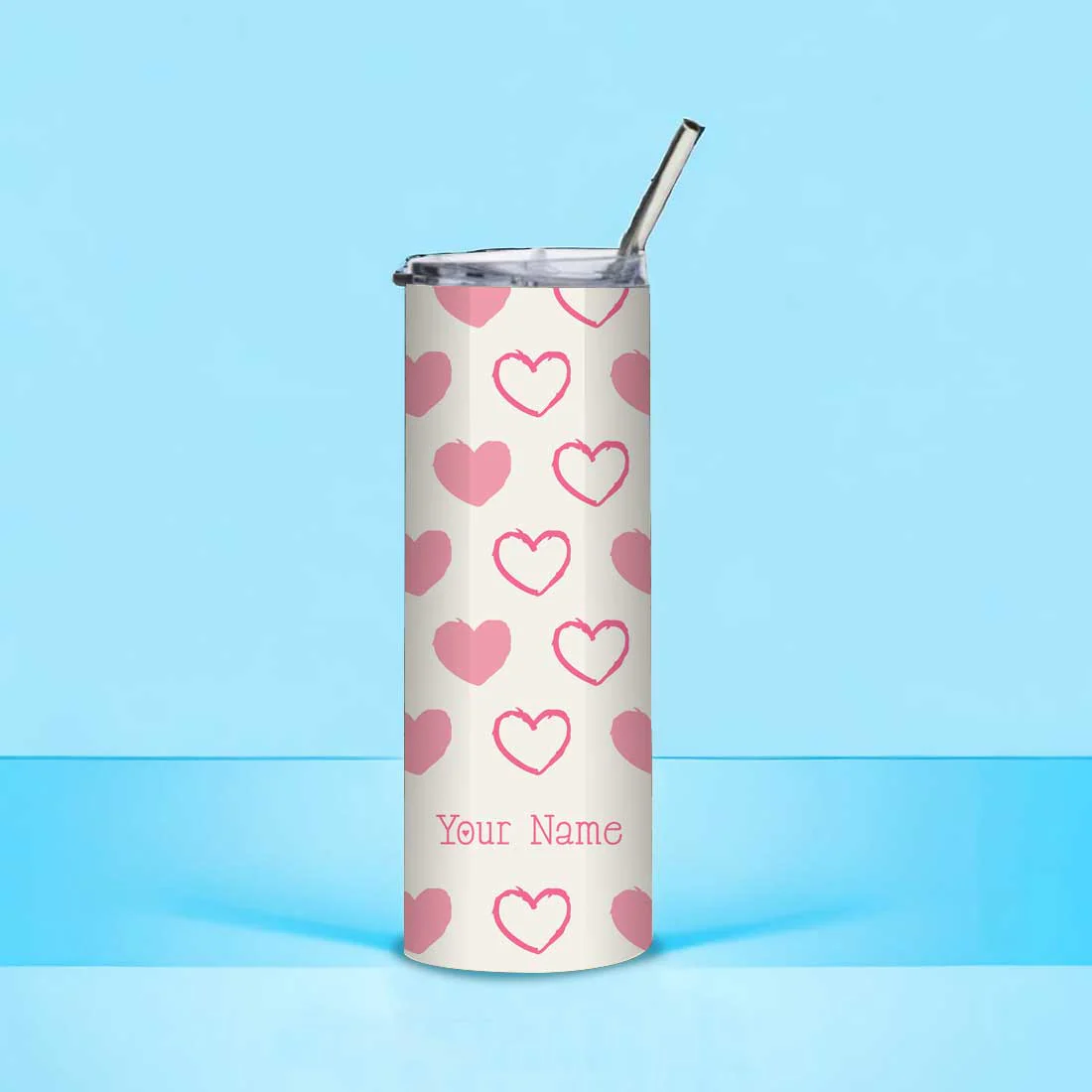 Nutcase Hot and Cold Tumblers for Drink - Personalized Stainless Steel Travel Mug with Metal Straw 600ml
