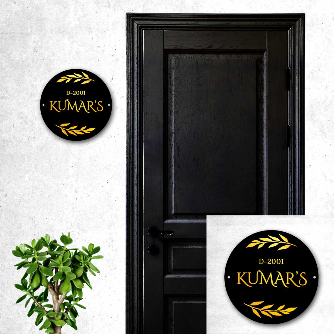 Personalised Golden Acrylic Letters House Name Plate Design for Door Entrance Home Flats - Add Surname - Image 5