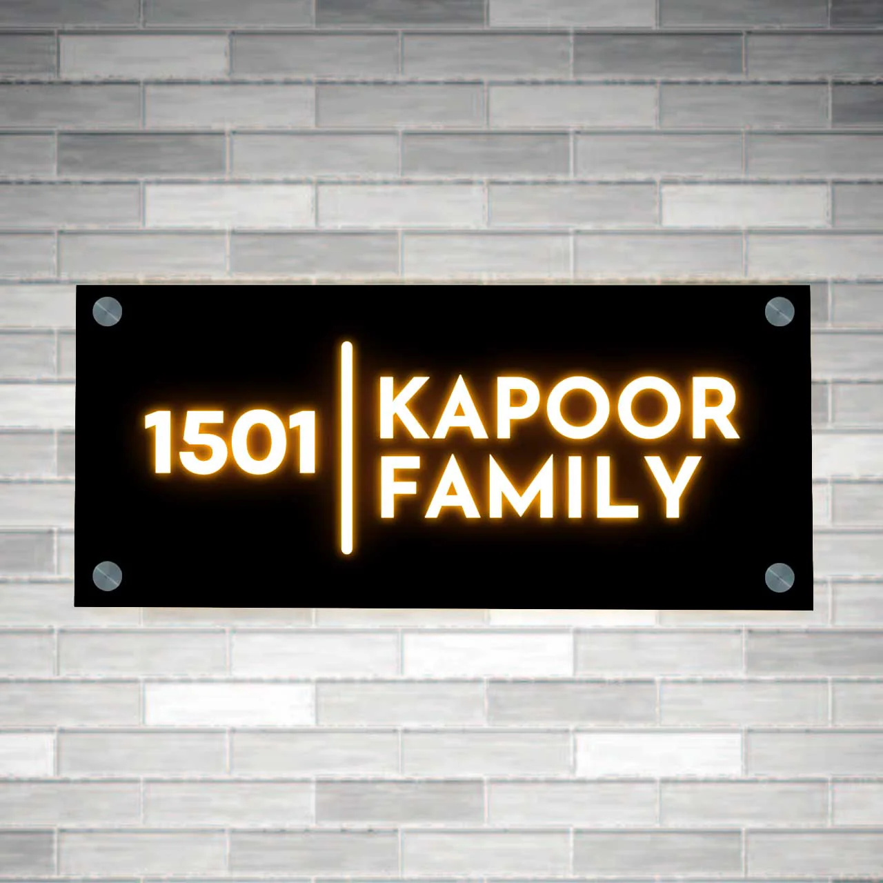 House Name Plate Design with Light - Personalized Nameplate With Led & 3D Raised Fonts